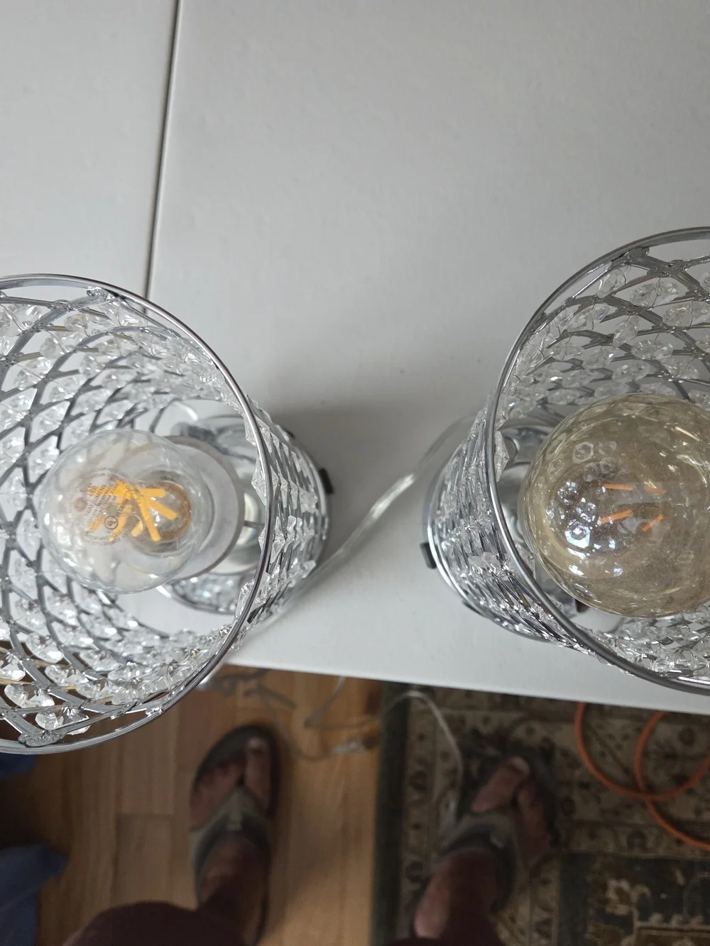 Crystal Mesh Table Lamps - Silver -